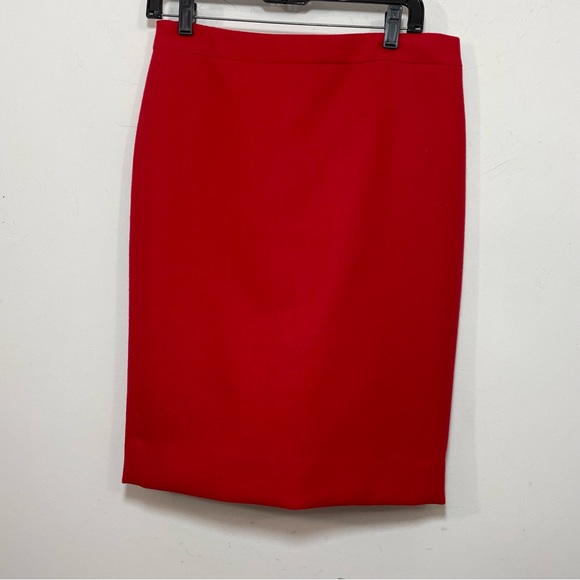 NWT J. Crew Red Wool No. 2 Pencil Skirt size 6 wool straight holiday classic